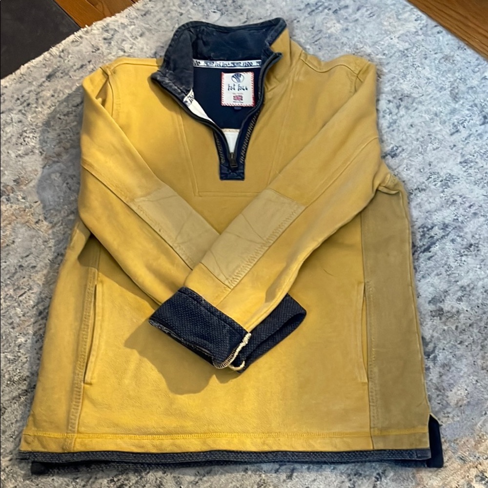 Vineyard Vines Yellow and Blue Zip Up Sweater